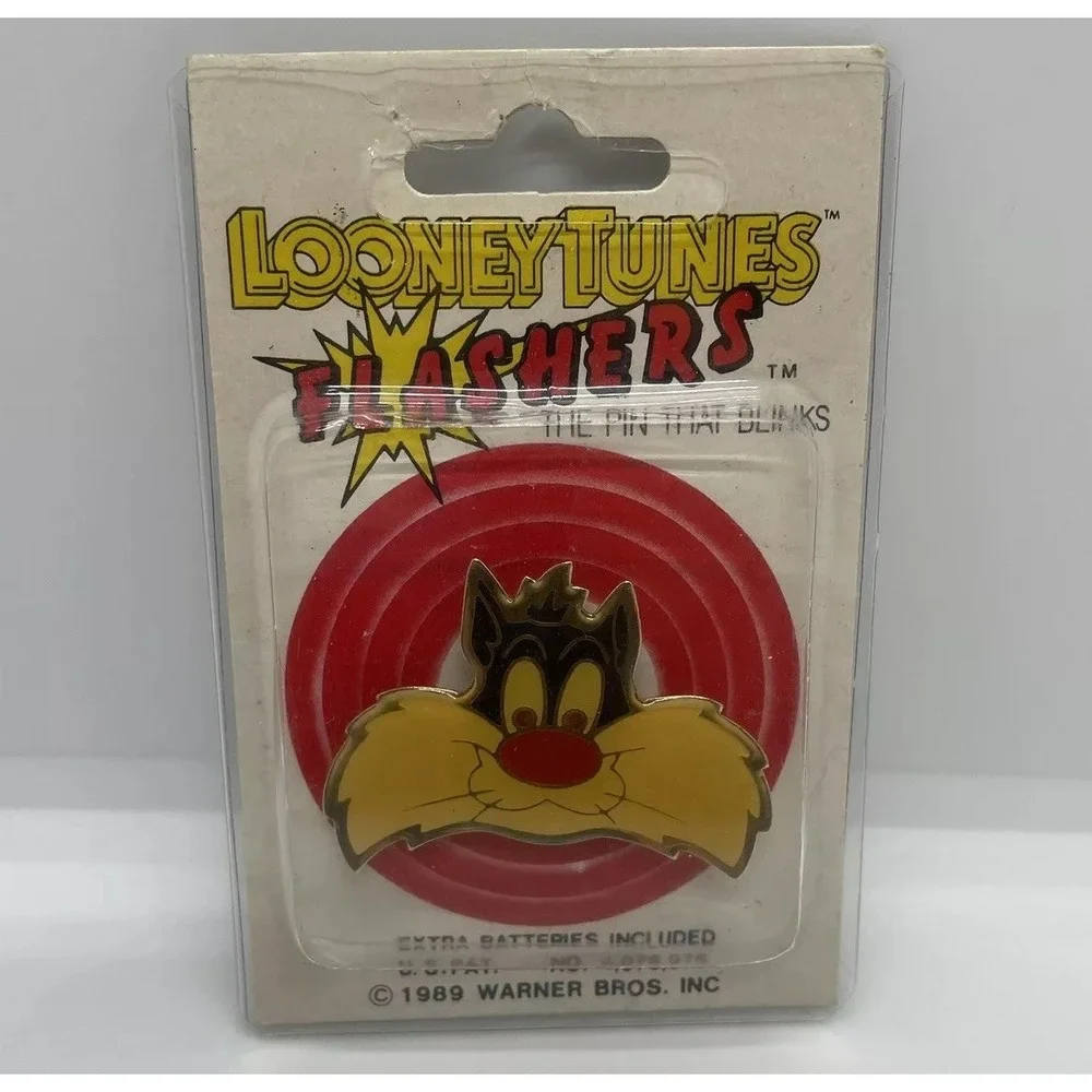 Vintage Looney Tunes Sylvester Flashers The Pin That Blinks‎ 1989 New Old Stock